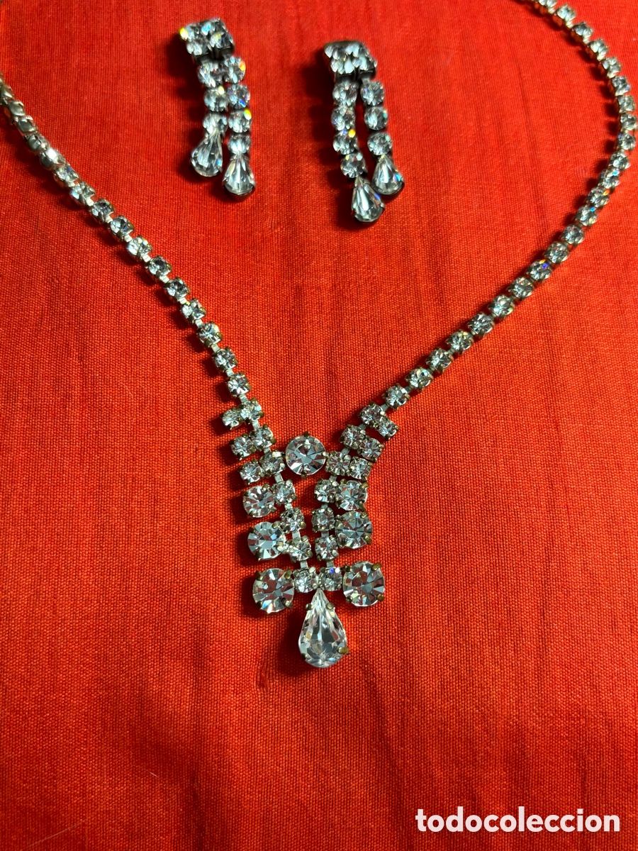 Joyeria: Conjunto de cristal gargantilla y pendientes - Foto 1