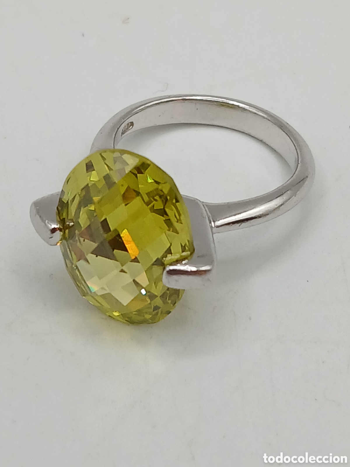 Joyeria: Anillo plata 925mls y topacio lim&oacute;n - Foto 3