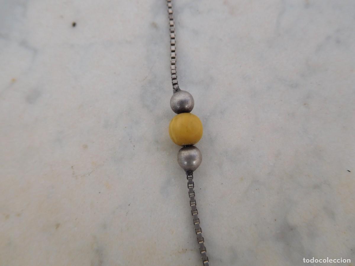 Joyeria: Cadena de plata y marfil antigua - Foto 3