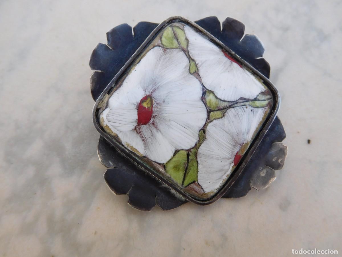 Joyeria: Broche antiguo de plata y esmalte - Foto 3