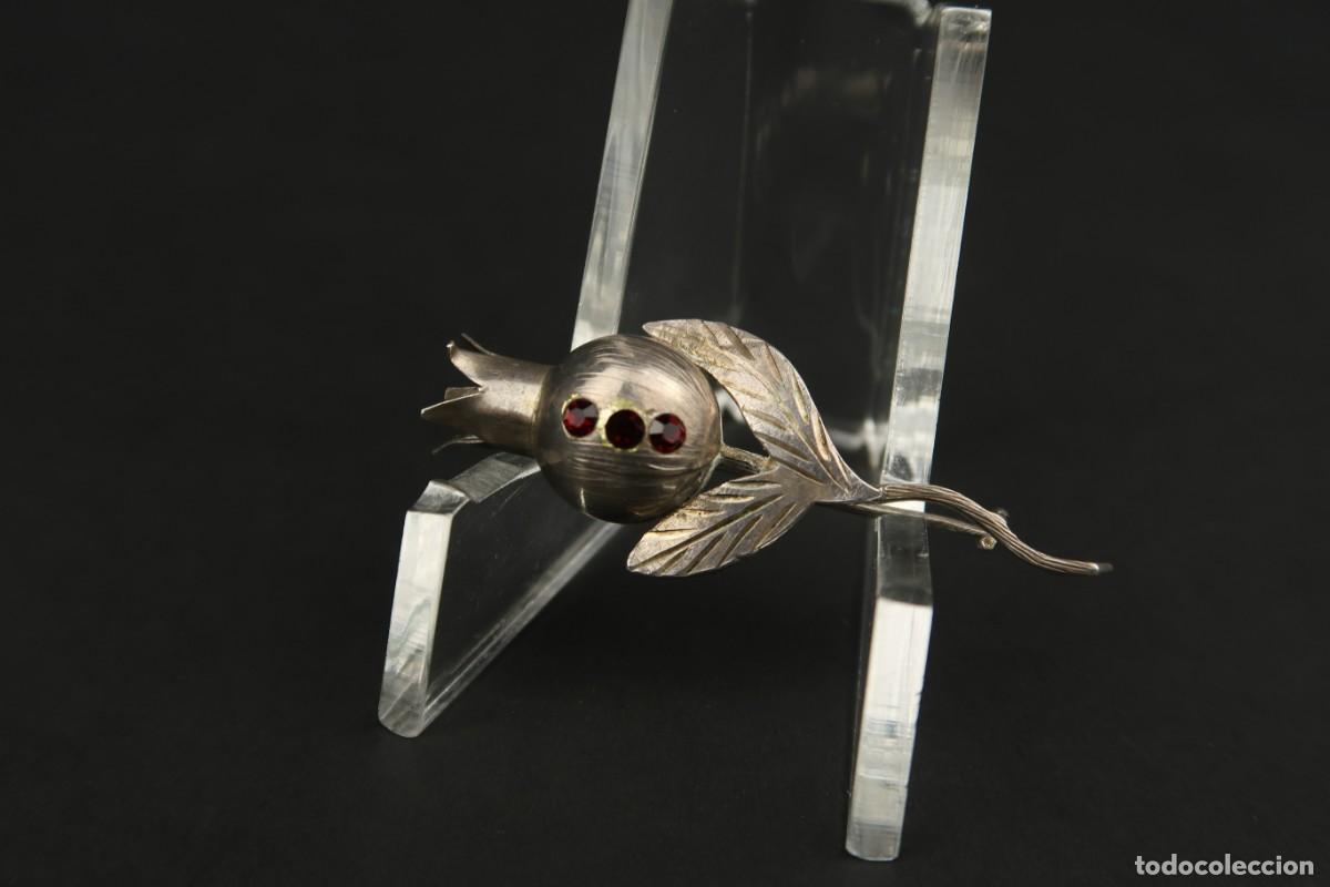 Joyeria: Antiguo Broche de Plata y Granates - Foto 2