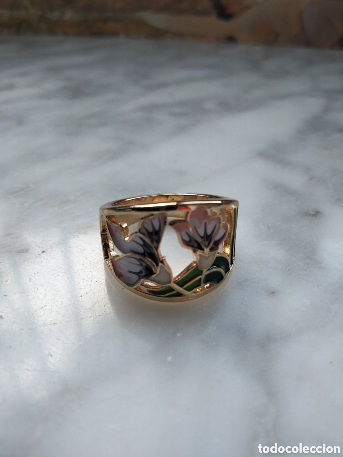Joyeria: ANILLO CHAPADO EN PLATA FLORES ESMALTADAS - Foto 6