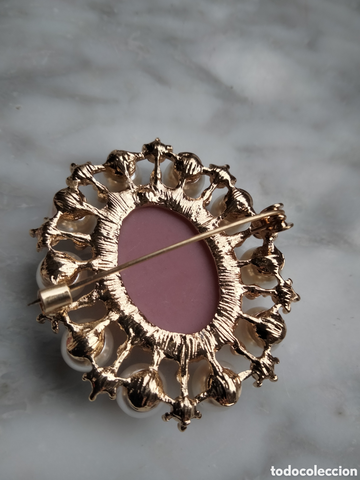 Joyeria: Bell&iacute;simo broche con camafeo s&iacute;mil de perlas y diamantes - Foto 5