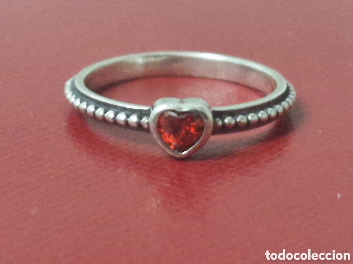 Joyeria: ANILLO PLATA DE LEY CORAZON PIEDRA ROJA - Foto 3