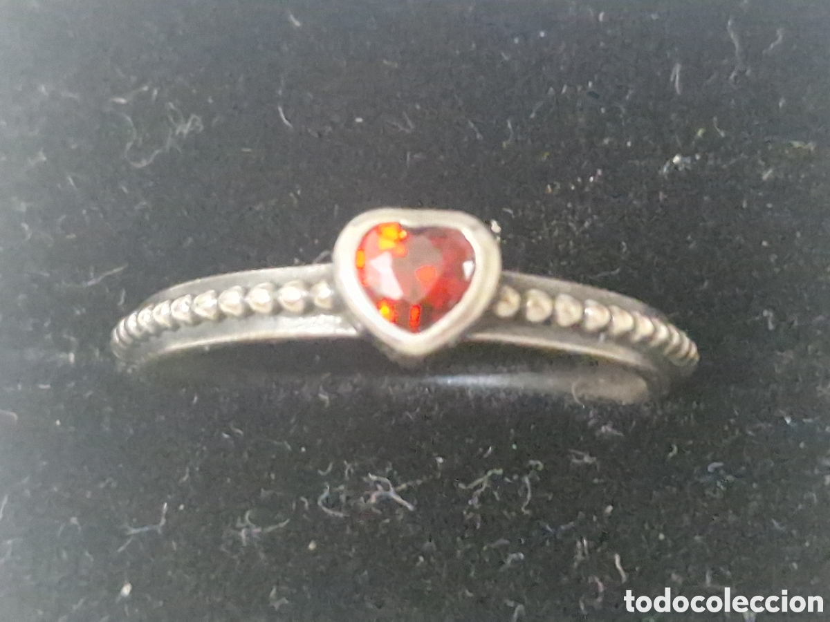 Joyeria: ANILLO PLATA DE LEY CORAZON PIEDRA ROJA - Foto 6