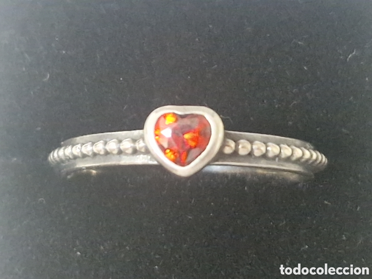 Joyeria: ANILLO PLATA DE LEY CORAZON PIEDRA ROJA - Foto 7