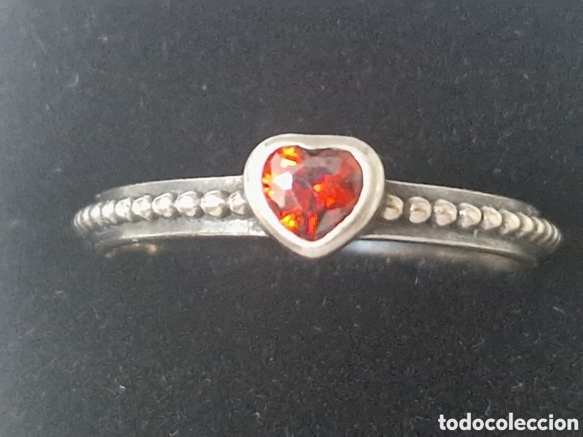 Joyeria: ANILLO PLATA DE LEY CORAZON PIEDRA ROJA - Foto 8