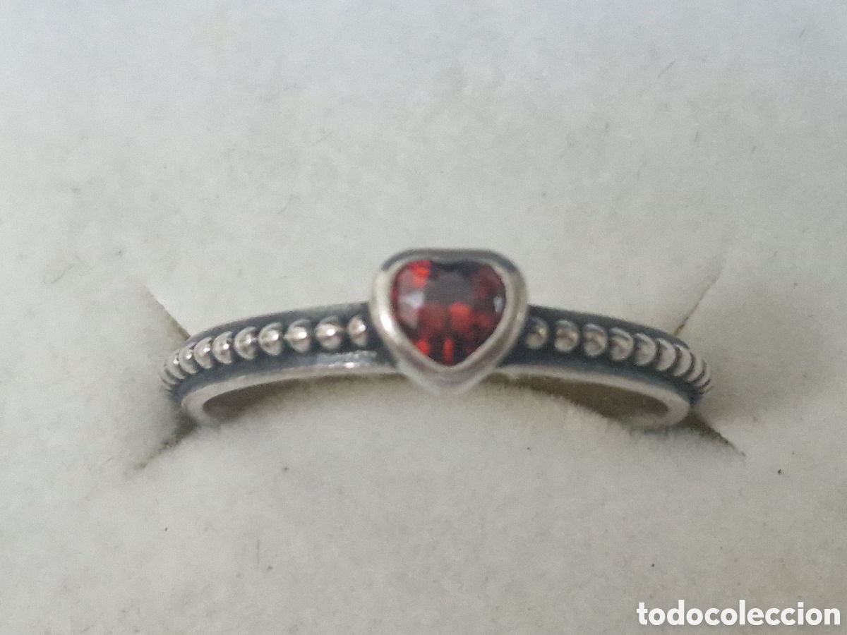 Joyeria: ANILLO PLATA DE LEY CORAZON PIEDRA ROJA - Foto 1