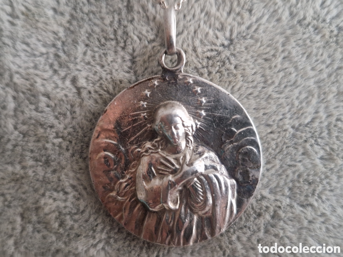 Joyeria: MEDALLA MACIZA DE VIRGEN EN PLATA COM CADENA - Foto 2