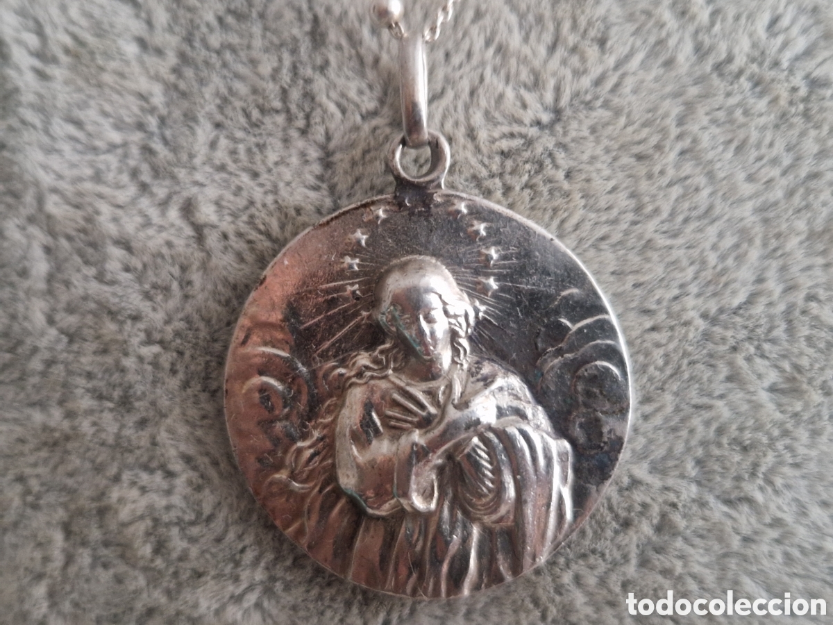 Joyeria: MEDALLA MACIZA DE VIRGEN EN PLATA COM CADENA - Foto 3