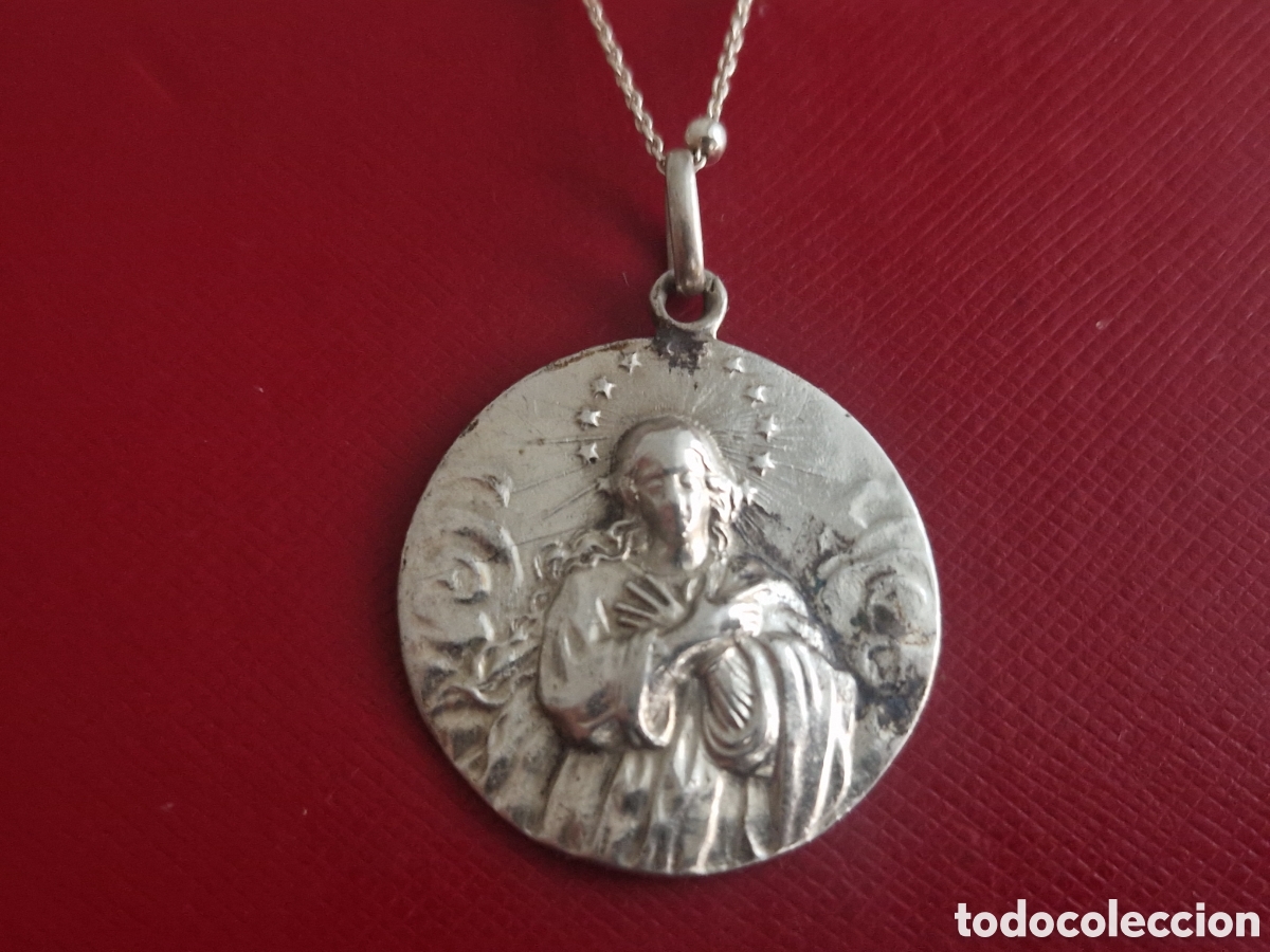 Joyeria: MEDALLA MACIZA DE VIRGEN EN PLATA COM CADENA - Foto 4