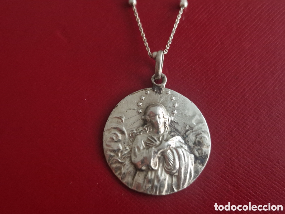 Joyeria: MEDALLA MACIZA DE VIRGEN EN PLATA COM CADENA - Foto 7