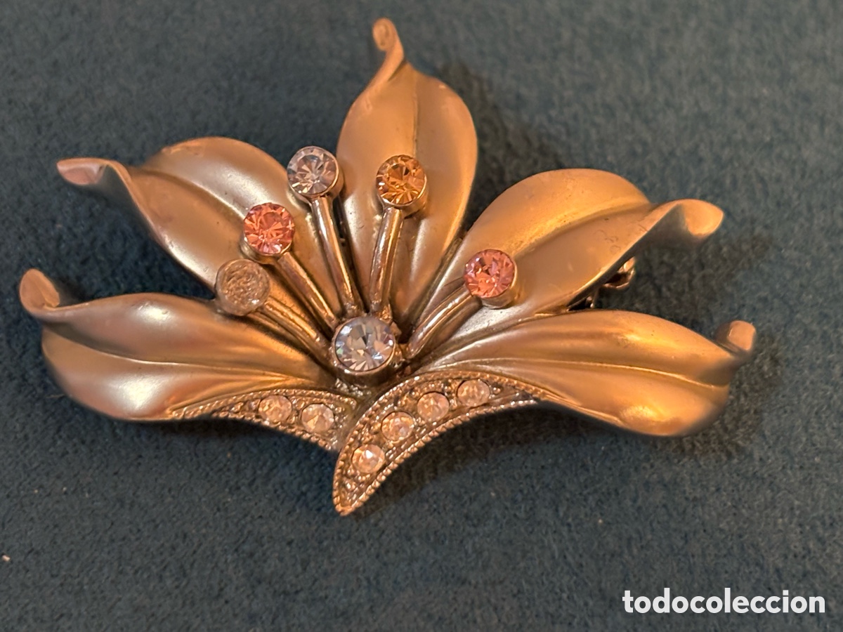 Joyeria: Boche de metal plateado vintage - Foto 1