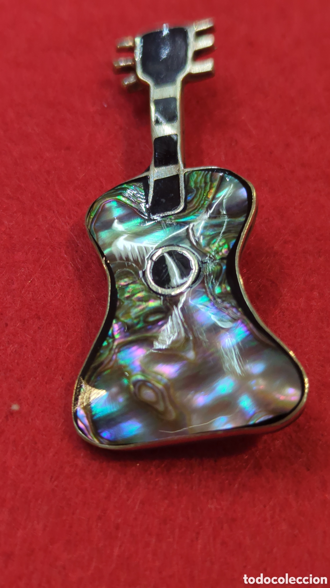 Joyeria: Broche de guitarra en plata y n&aacute;car. REF-7294 - Foto 2