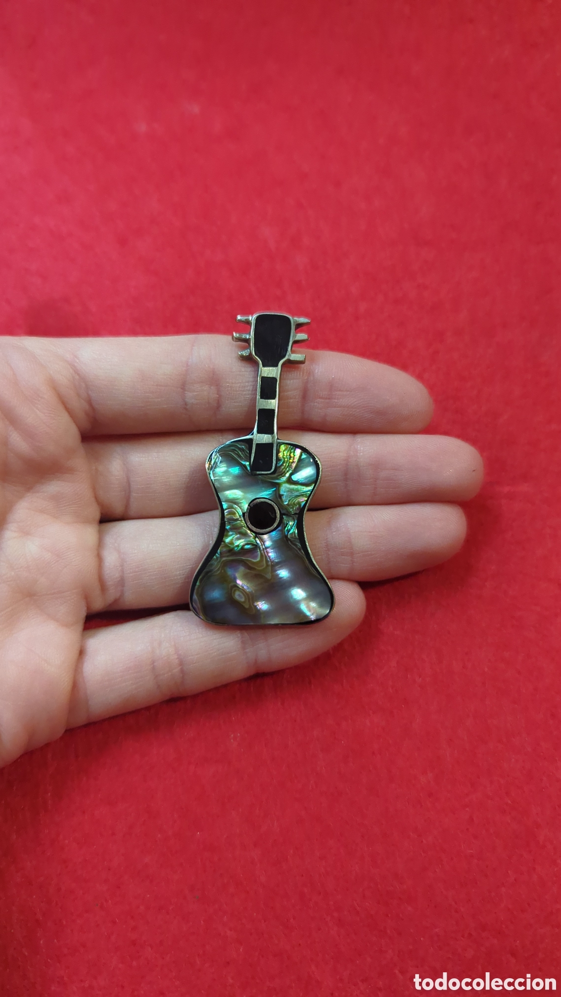 Joyeria: Broche de guitarra en plata y n&aacute;car. REF-7294 - Foto 5
