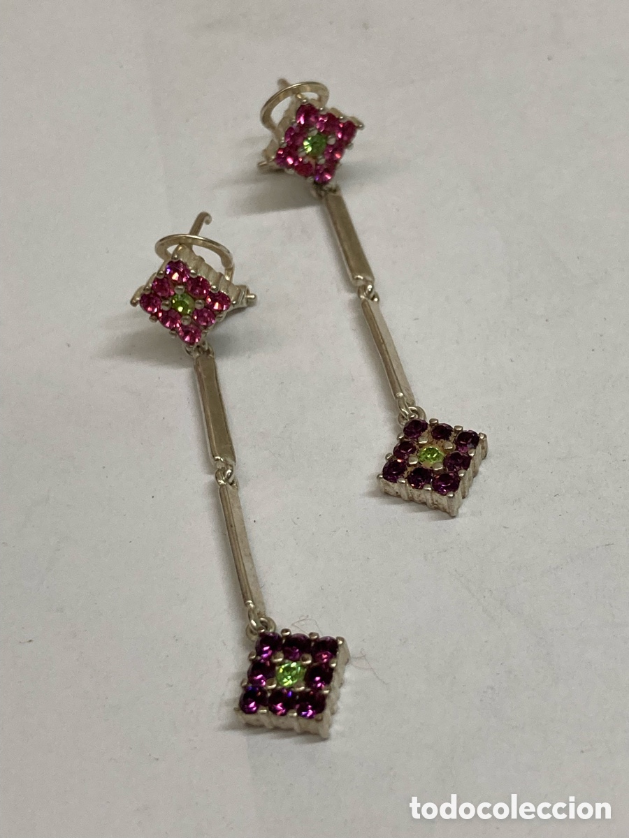 Joyeria: Pendientes de plata engastado P212 - Foto 1