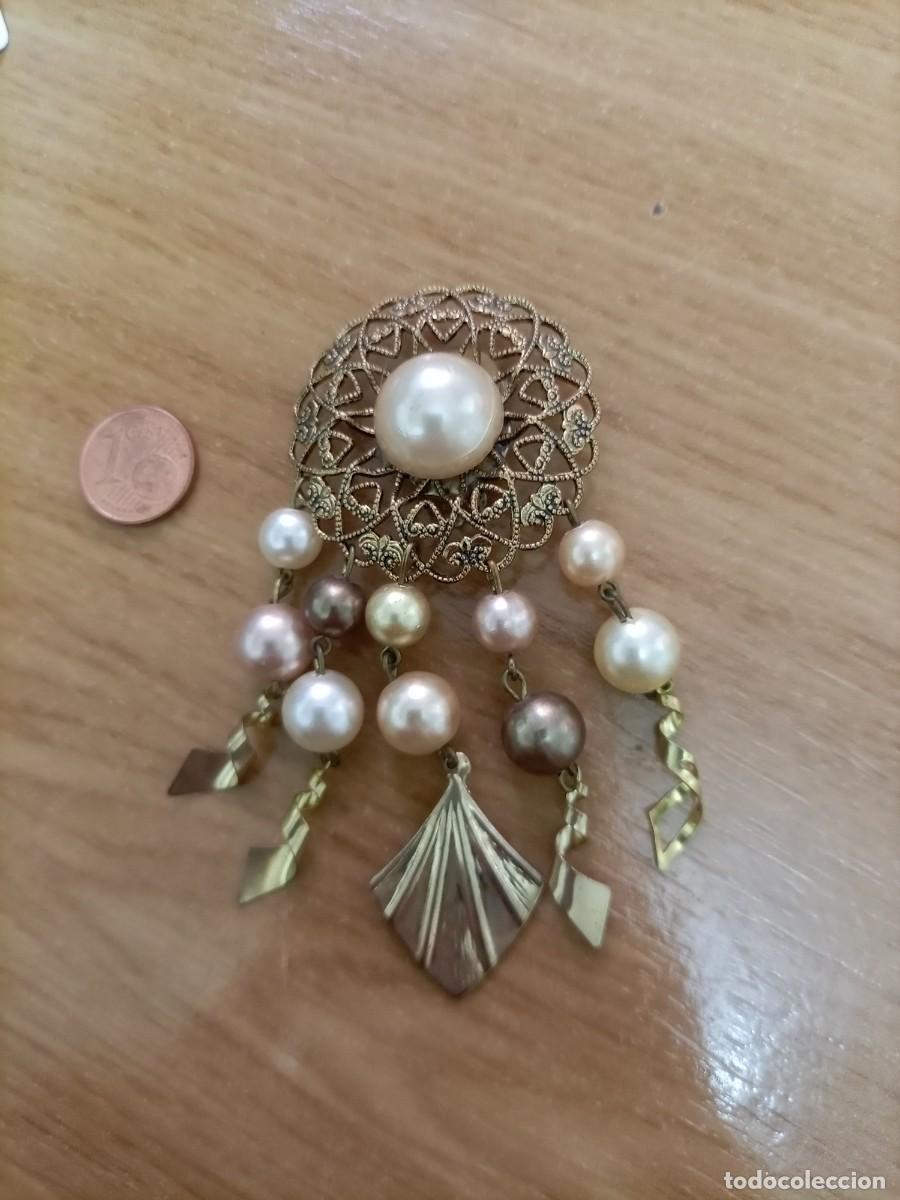 Joyeria: Pendientes antiguos, restos de joyer&iacute;a C&iacute;rculo con perlas - Foto 4