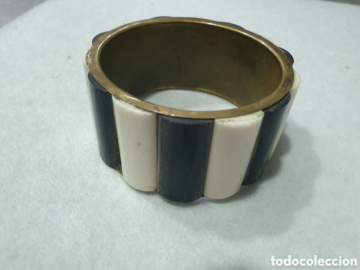 Joyeria: Bonito brazalete en madera y lat&oacute;n. (L70) - Foto 1