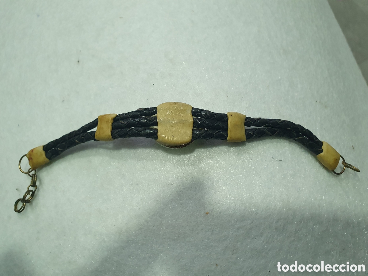 Joyeria: Pulsera de cuero y piedra verde. (L70) - Foto 4