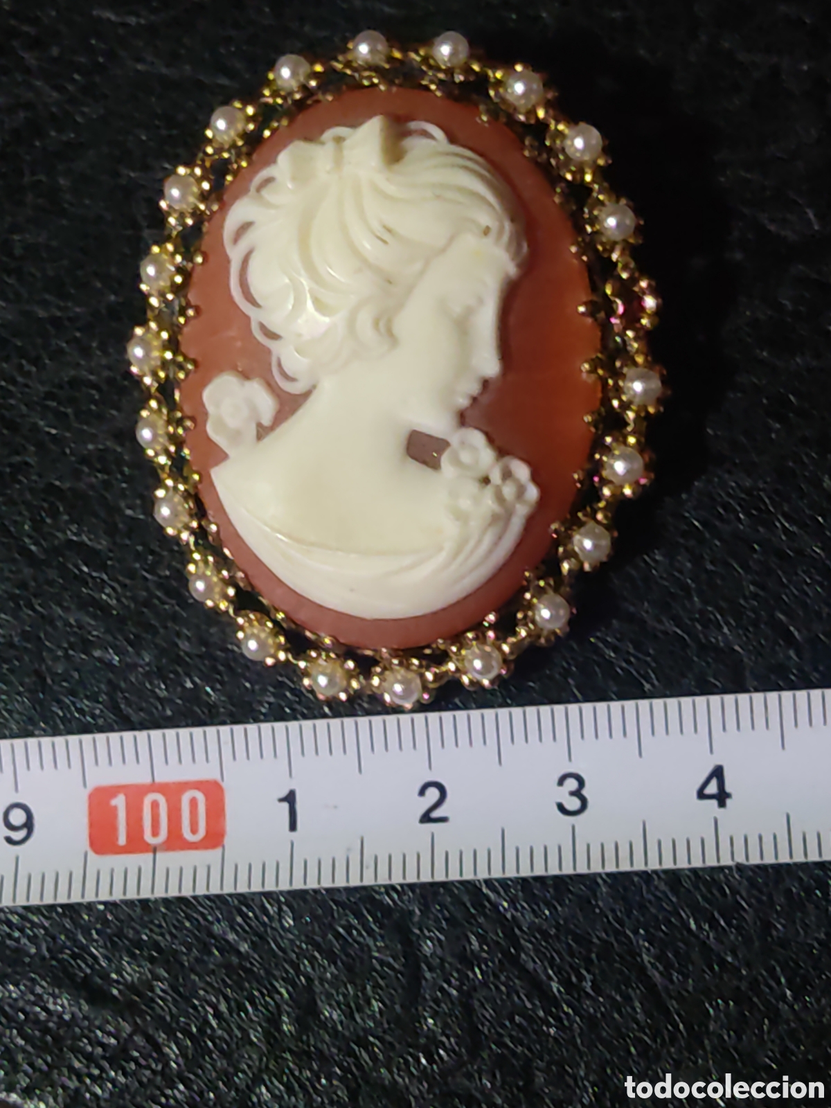 Joyeria: Broche camafeo con perlitas.Vintage. - Foto 1