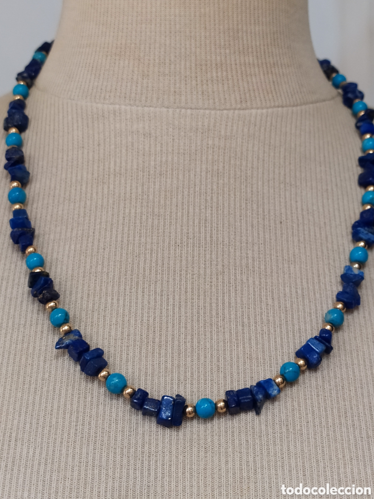 Joyeria: Collar de lapisl&aacute;zuli, turquesa y plata. - Foto 1