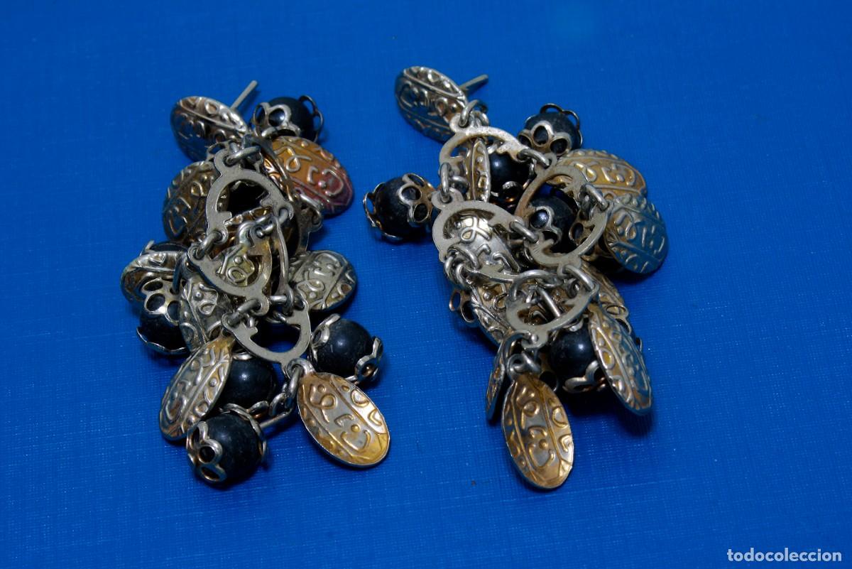 Joyeria: PENDIENTES VINTAGE, ELIPSES LABRADAS CON BOLAS - Foto 1