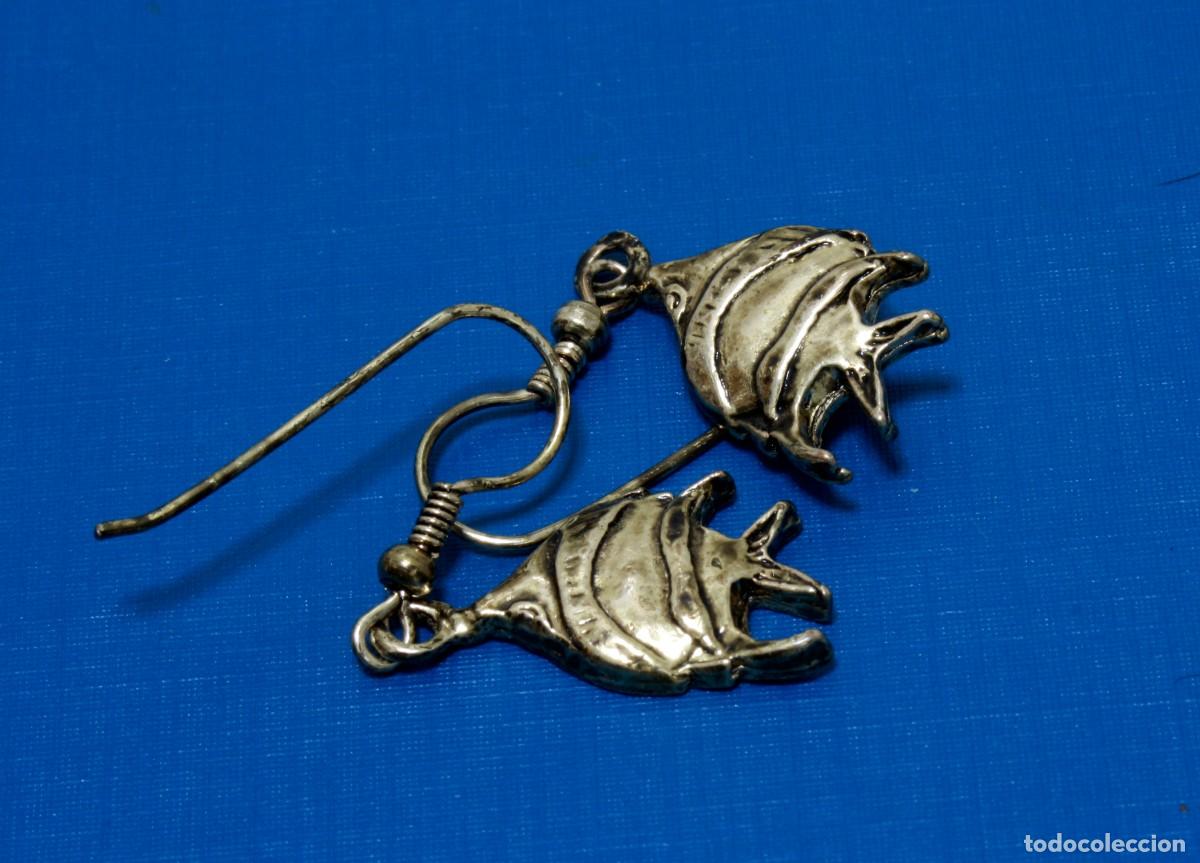 Joyeria: PENDIENTES VINTAGE, PECES TONO PLATEADO - Foto 1