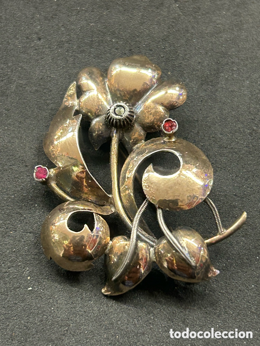 Joyeria: Broche art-deco de plata y laminado oro - Foto 2