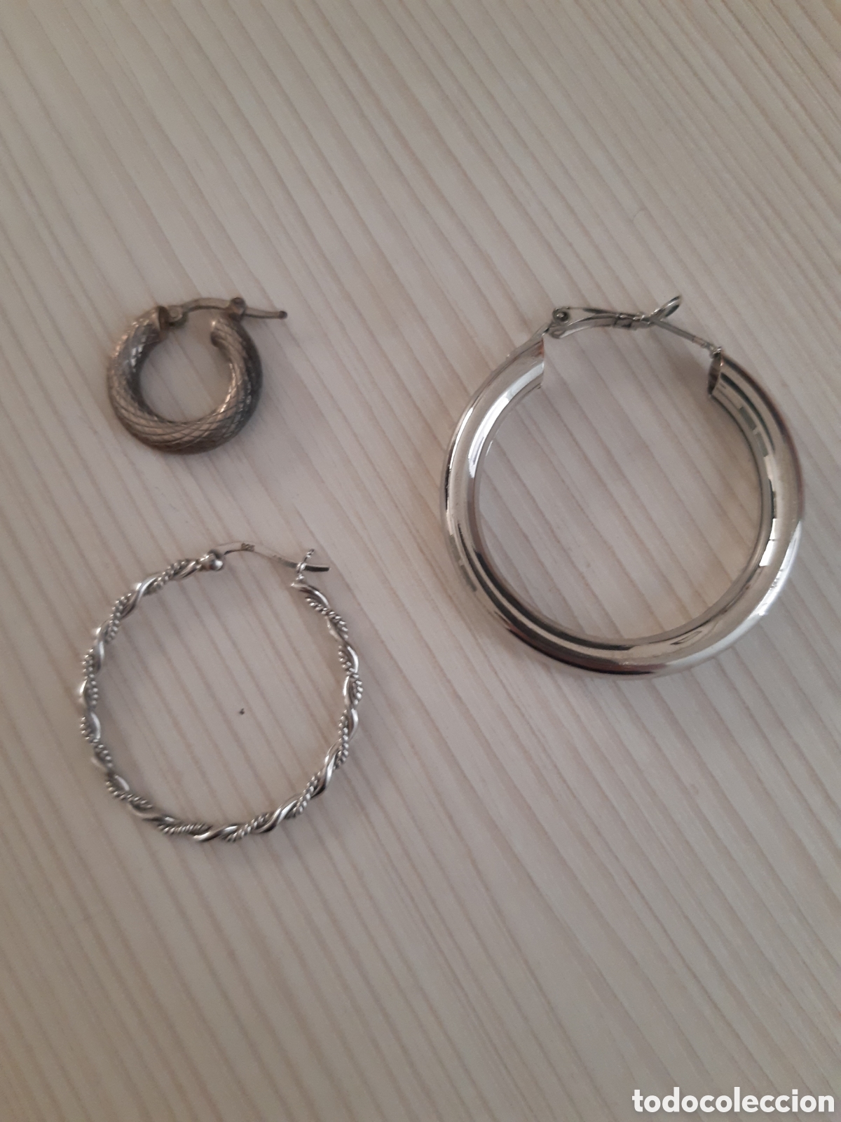 Joyeria: Pendientes sueltos de aro plateados - Foto 1