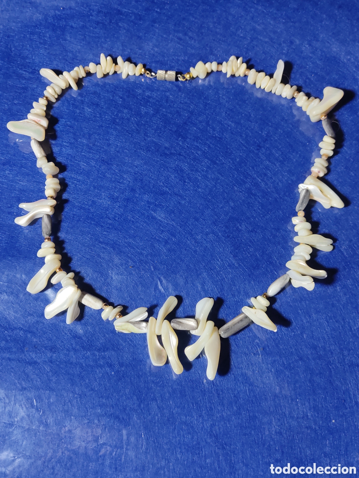 Joyeria: Collar de trozos de nacar.Vintage. - Foto 2