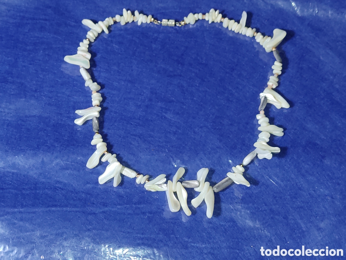 Joyeria: Collar de trozos de nacar.Vintage. - Foto 1