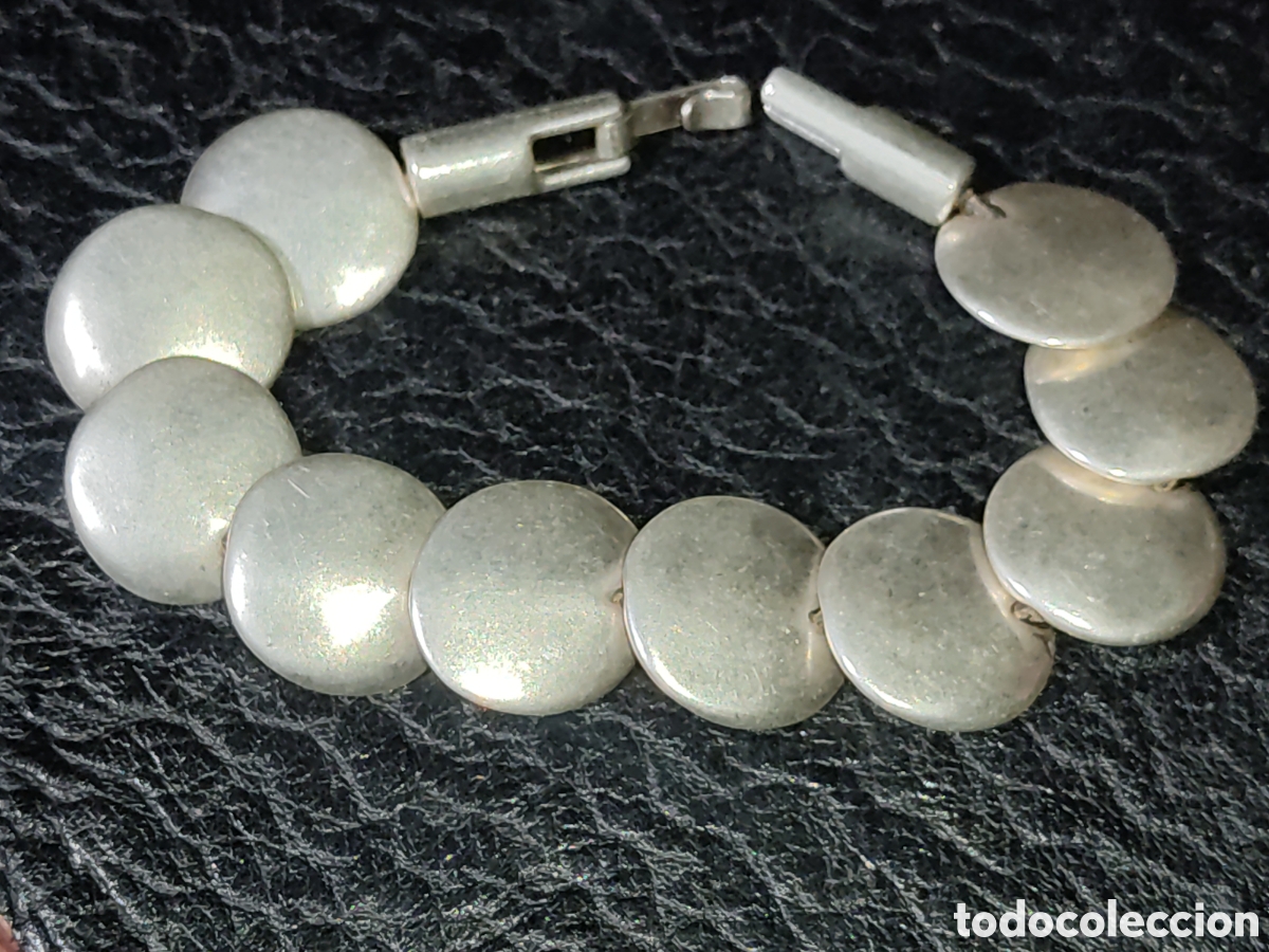 Joyeria: Pulsera de lentejas plateadas.Vintage. - Foto 2