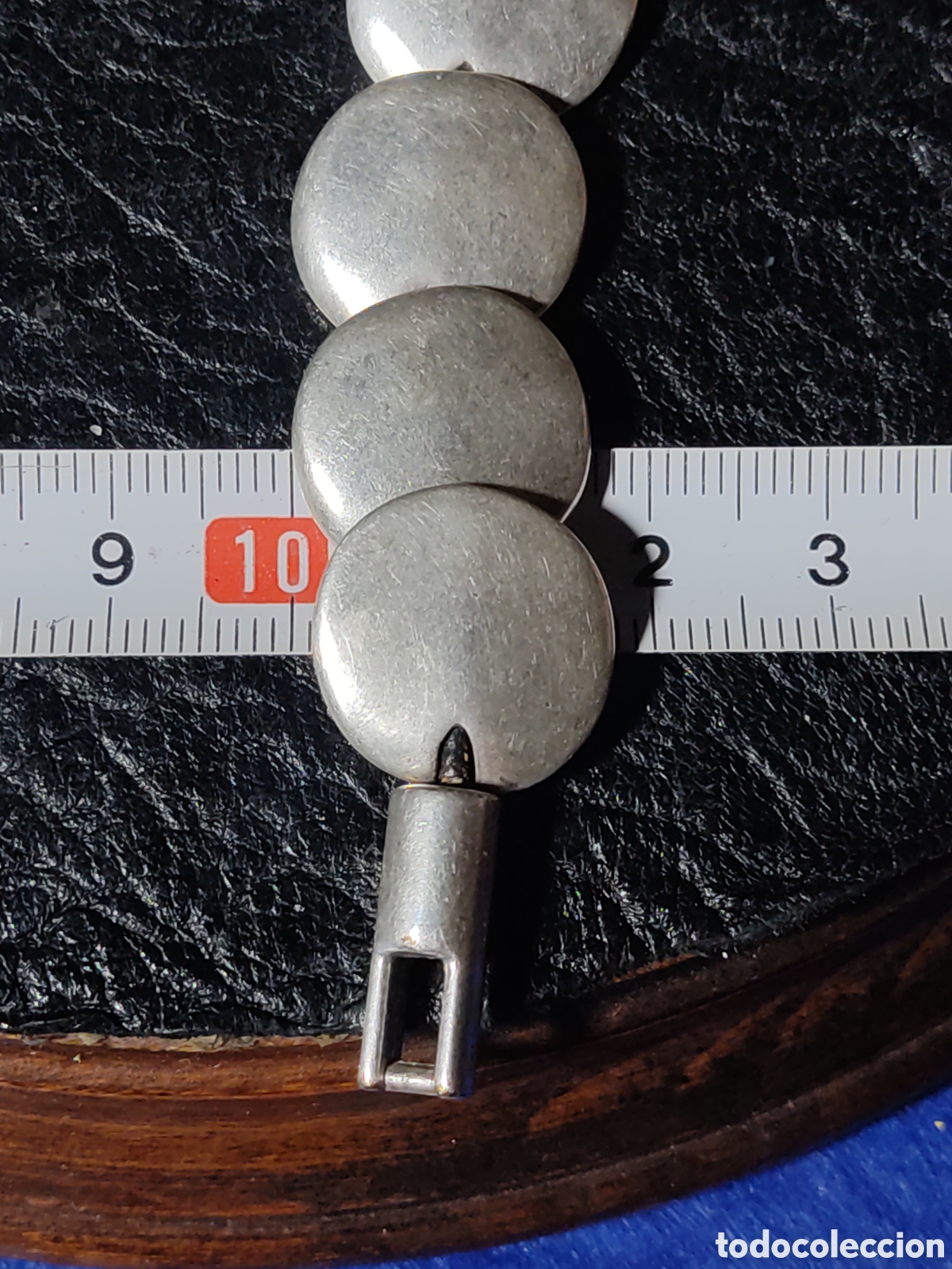 Joyeria: Pulsera de lentejas plateadas.Vintage. - Foto 3