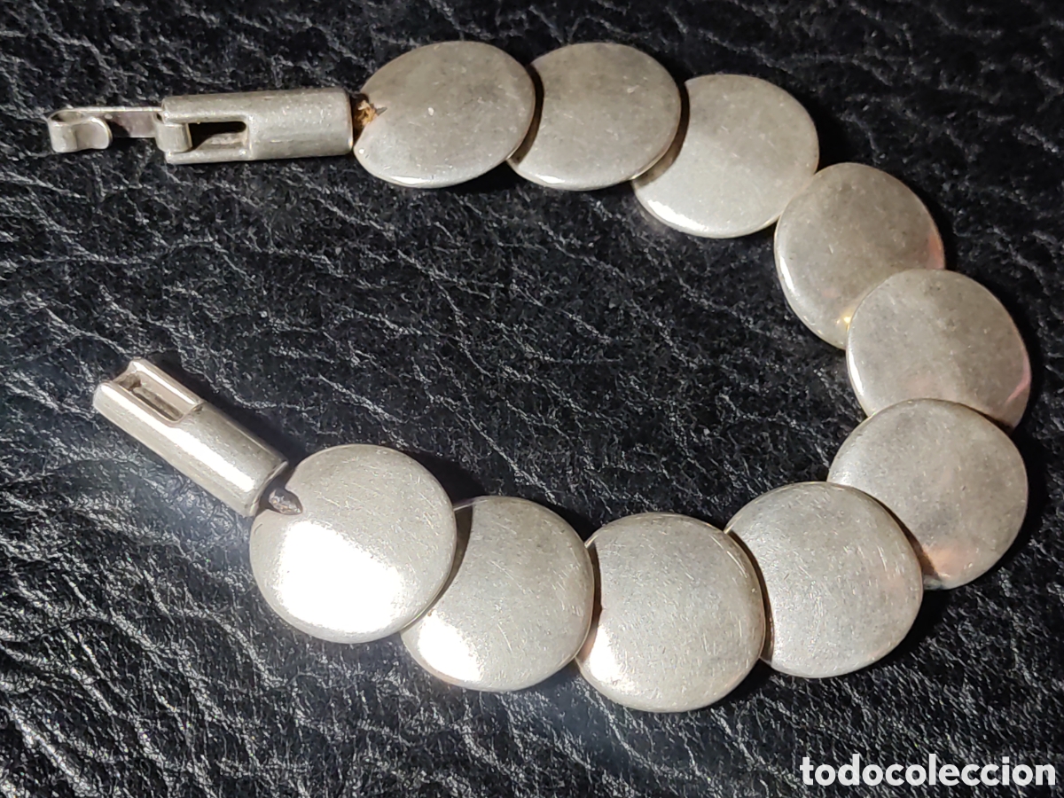 Joyeria: Pulsera de lentejas plateadas.Vintage. - Foto 4