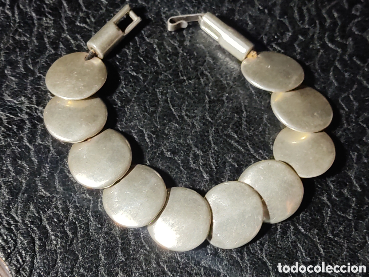 Joyeria: Pulsera de lentejas plateadas.Vintage. - Foto 5