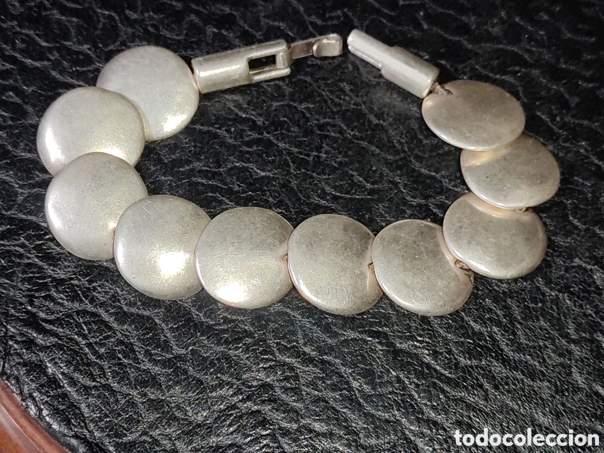 Joyeria: Pulsera de lentejas plateadas.Vintage. - Foto 1