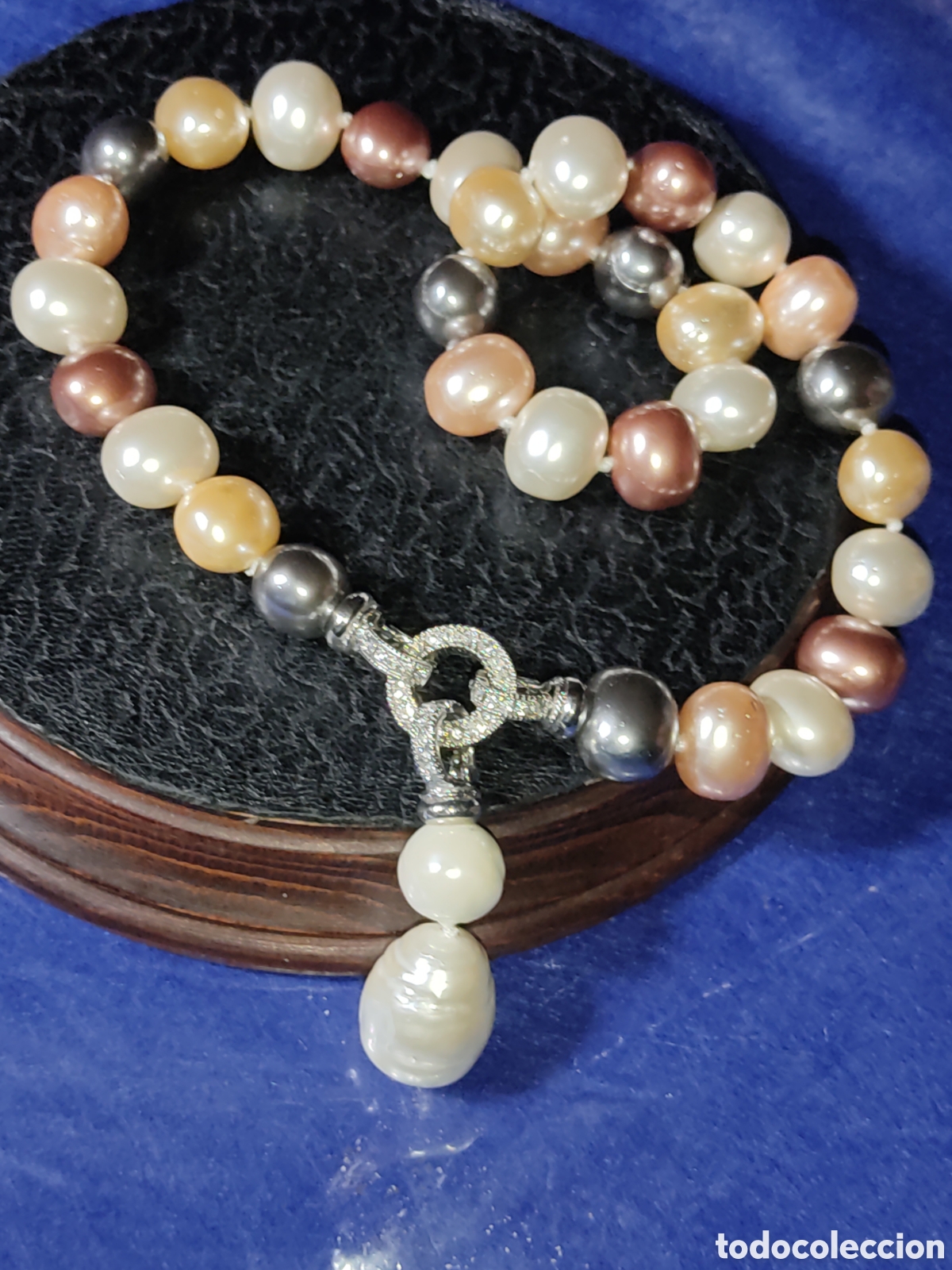 Joyeria: Collar de 5 tipos de perlas hermosas con colgante. - Foto 9