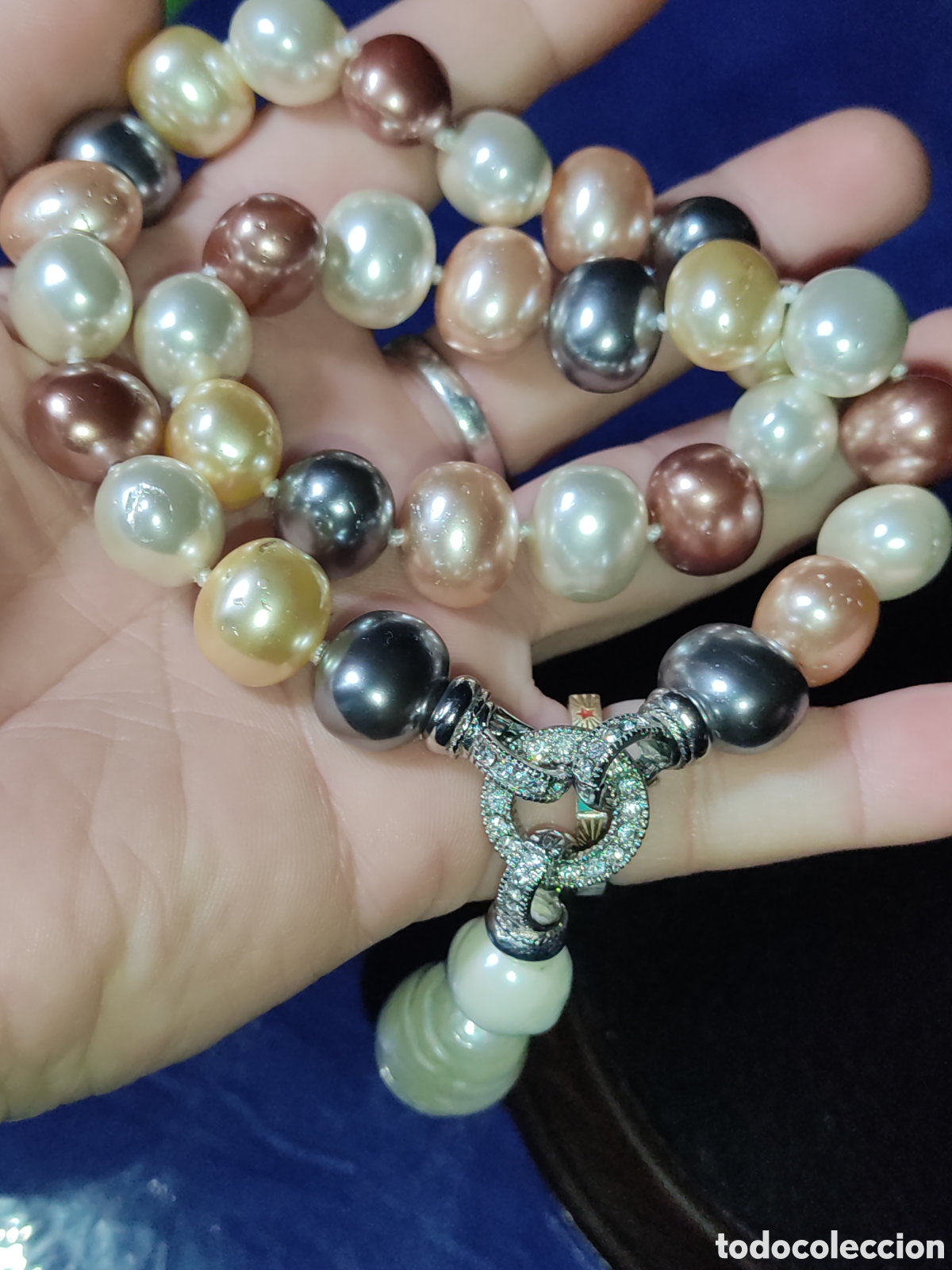 Joyeria: Collar de 5 tipos de perlas hermosas con colgante. - Foto 10