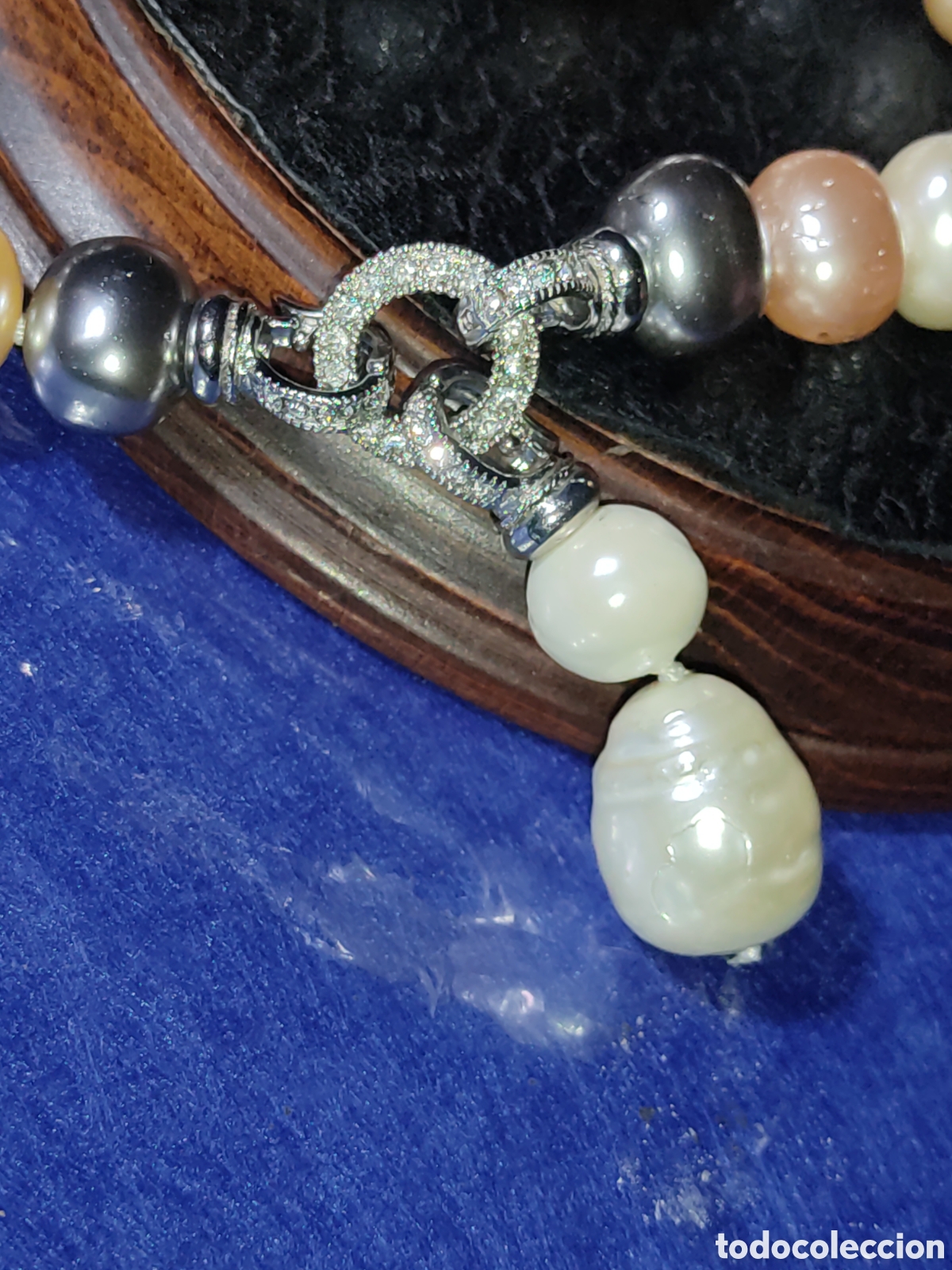 Joyeria: Collar de 5 tipos de perlas hermosas con colgante. - Foto 12