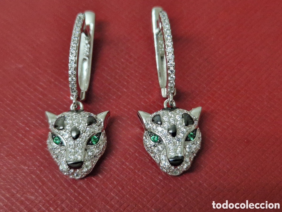 Joyeria: PENDIENTES PLATA PANTERA - Foto 2