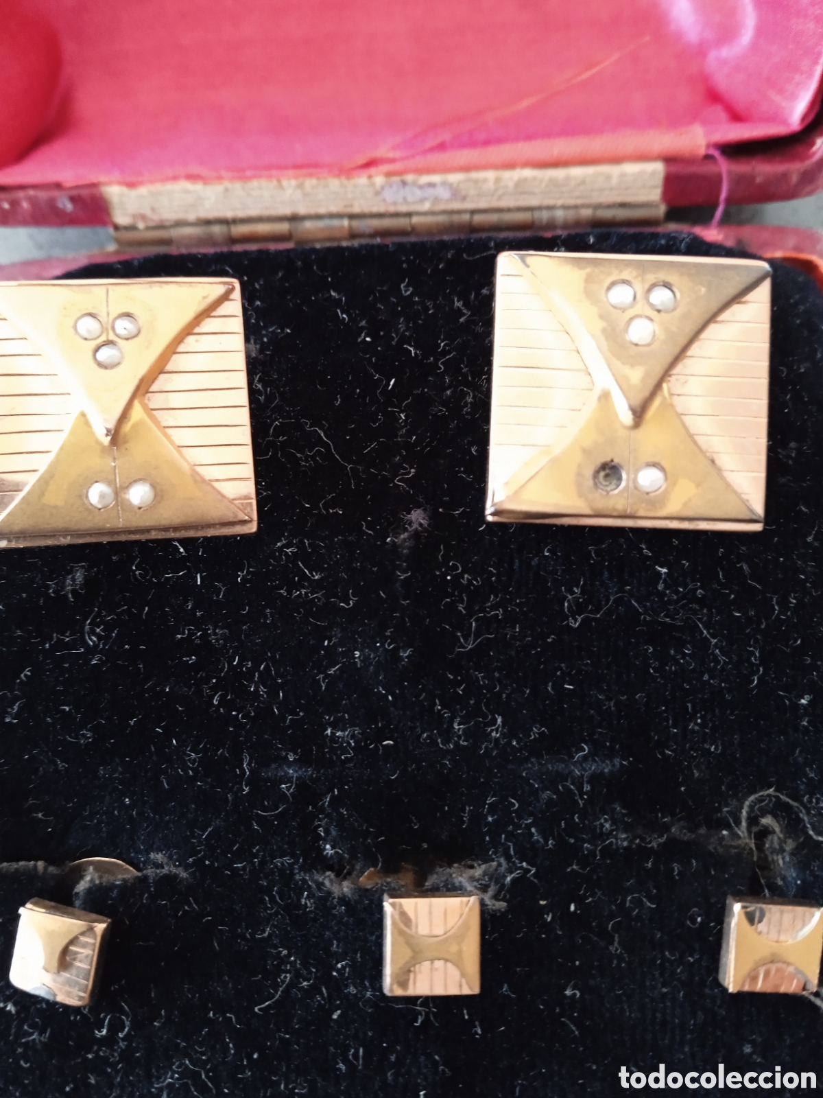 Joyeria: Juego de gemelos con tres peque&ntilde;os botones - Foto 1