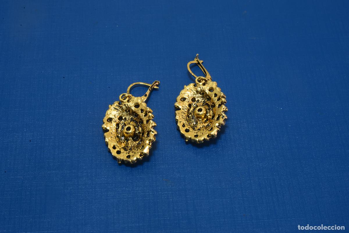 Joyeria: PENDIENTES VINTAGE, ELIPSES CONCENTRICAS Y PEDRER&Iacute;A ROJA Y GRIS - Foto 2