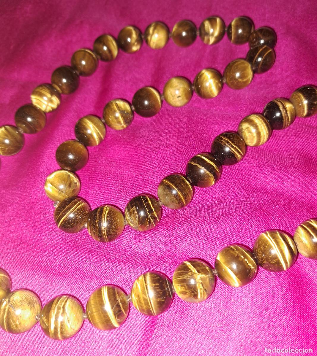 Joyeria: COLLAR CON PERLAS DE OJO DE TIGRE DE 1,5 mm ( 49 PERLAS ) - Ref. N - Foto 1