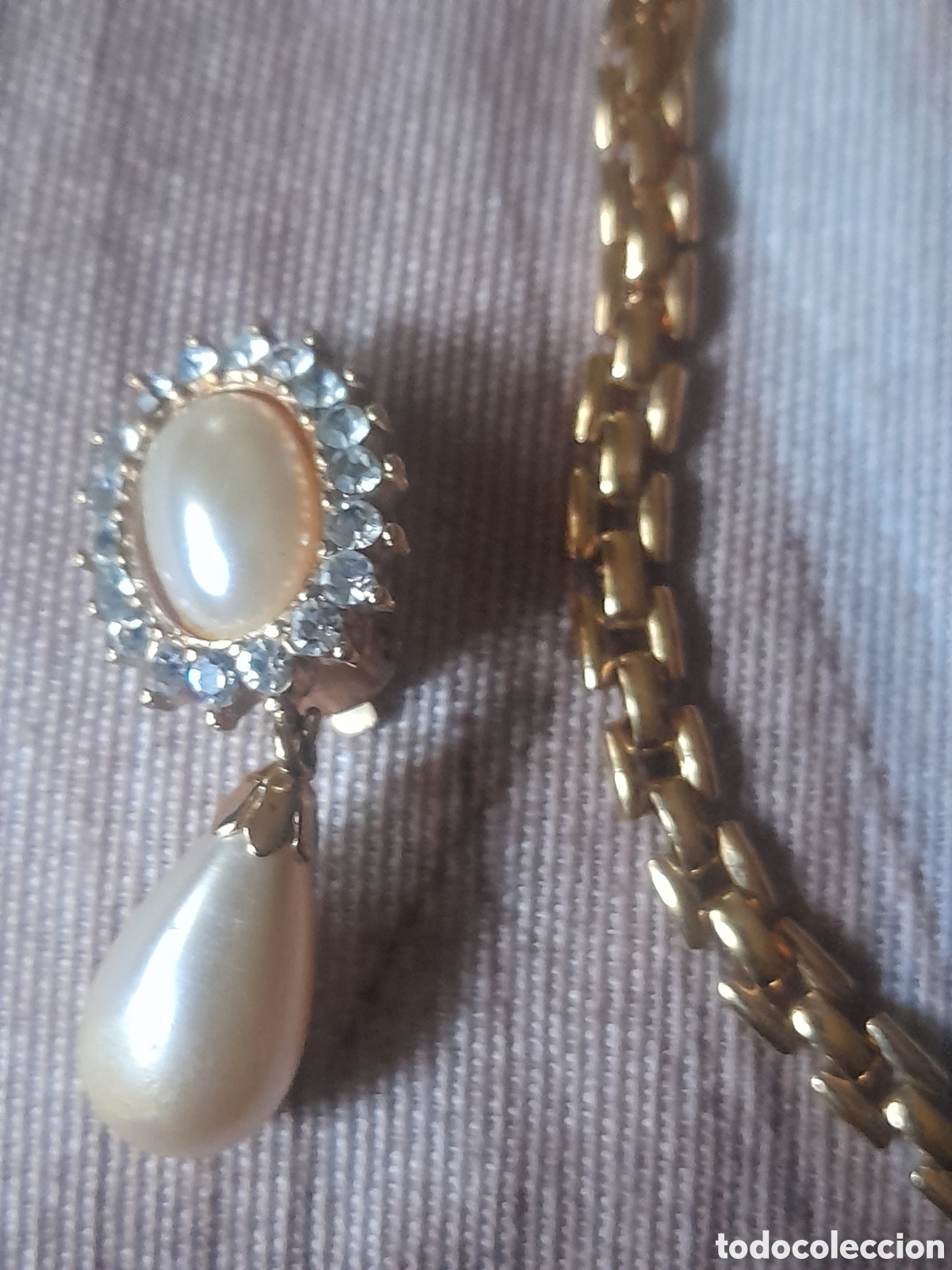 Joyeria: Bonito conjunto de pendientes y Gargantilla, Chapado en oro - Foto 3