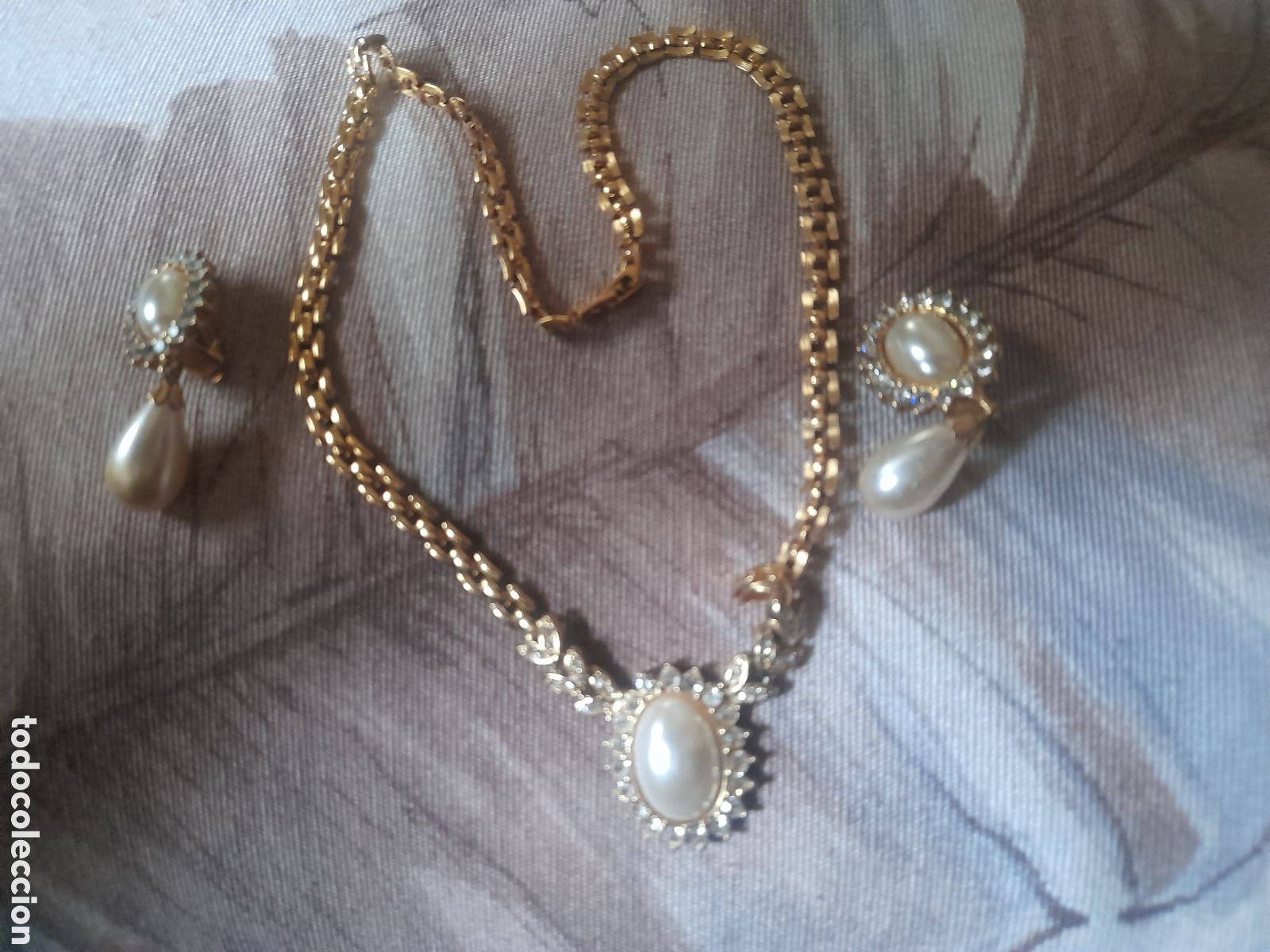 Joyeria: Bonito conjunto de pendientes y Gargantilla, Chapado en oro - Foto 1