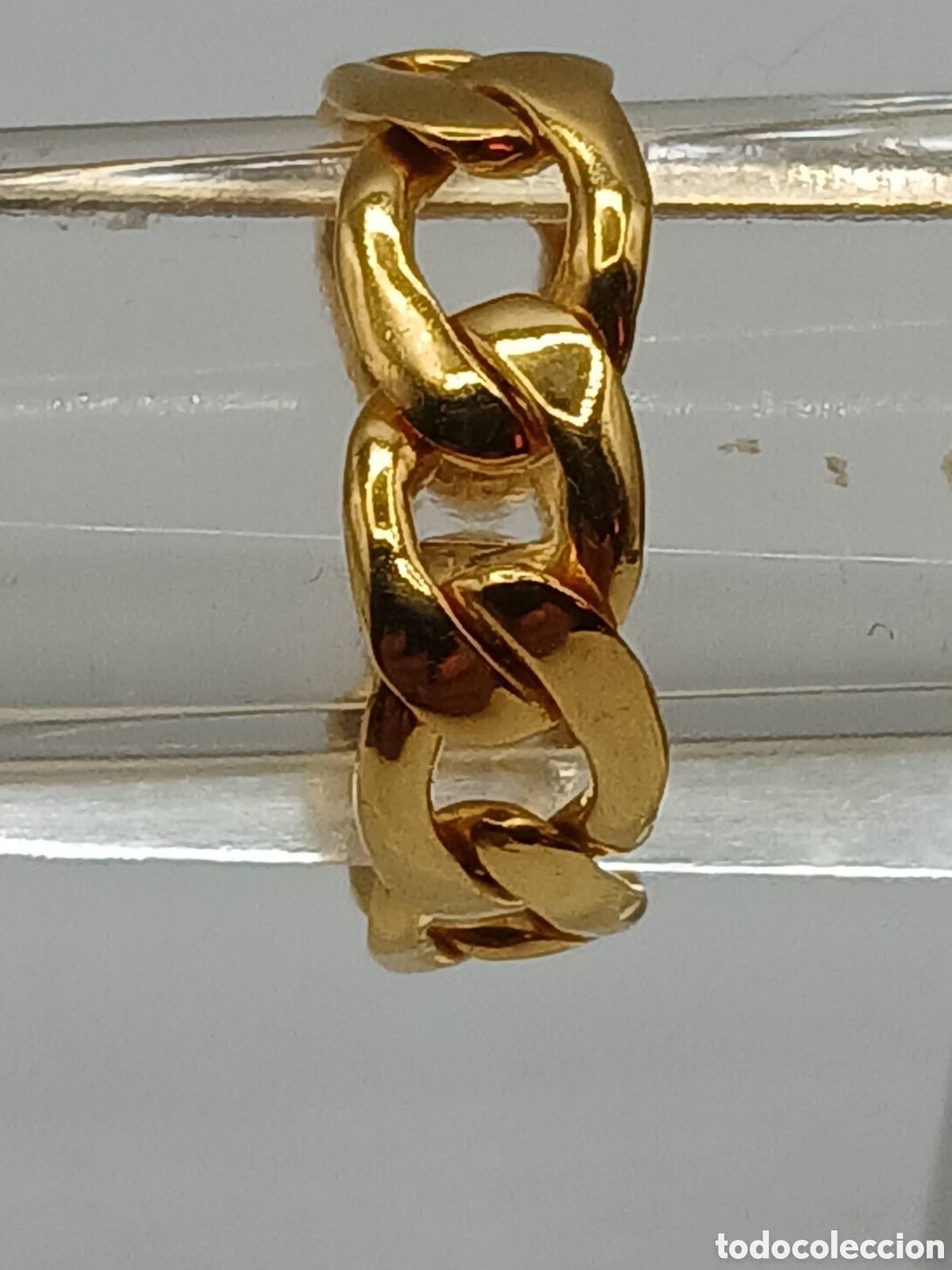 Joyeria: Anillo eslabones plata chapado oro - Foto 1