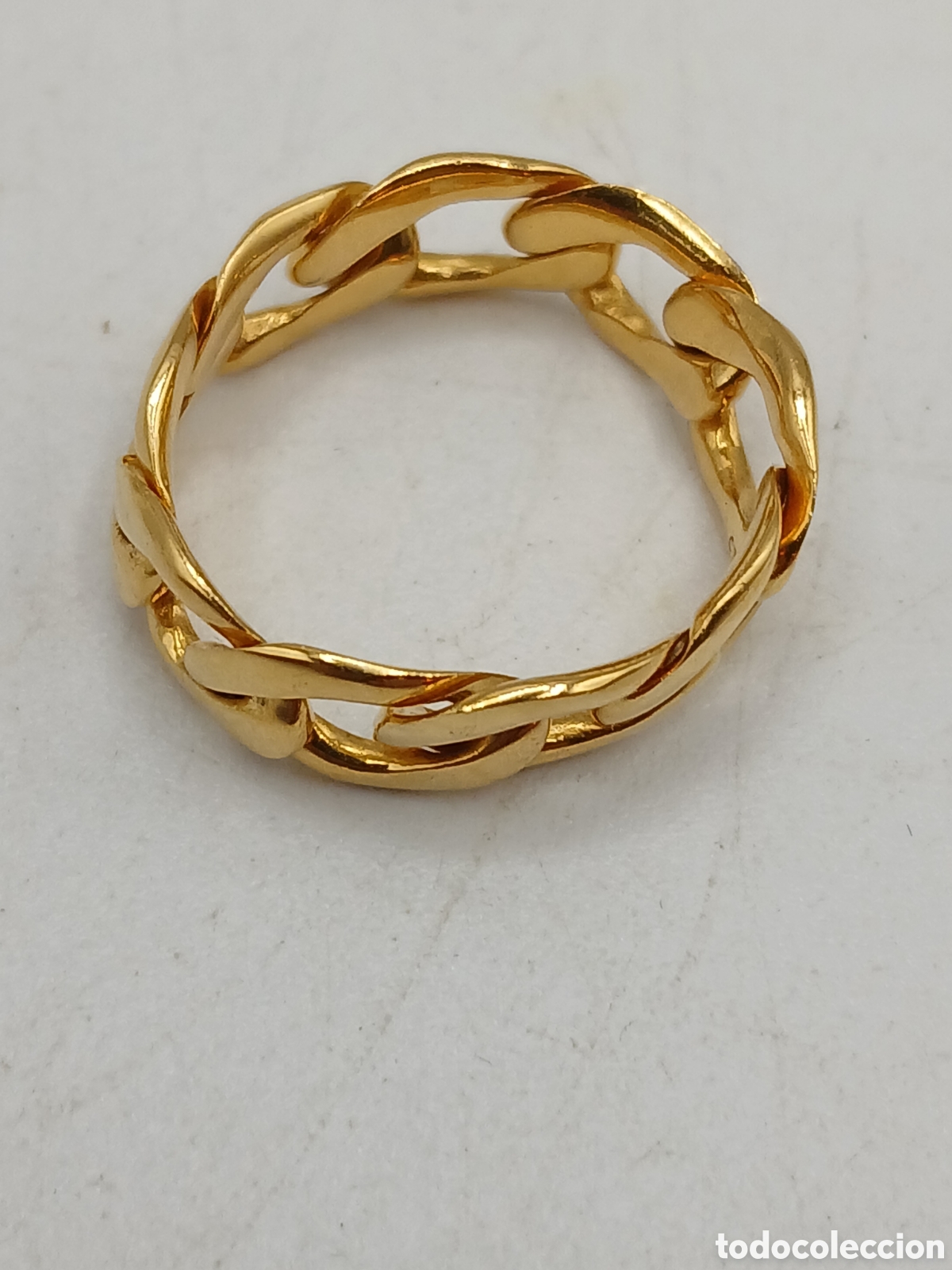 Joyeria: Anillo eslabones plata chapado oro - Foto 4