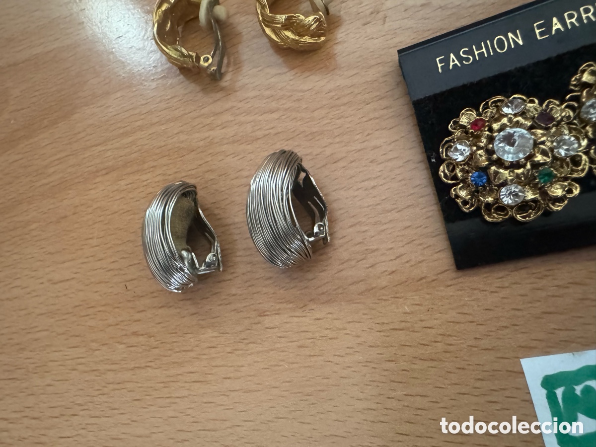 Joyeria: Lote de pendientes, dorados, antiguos - Foto 2