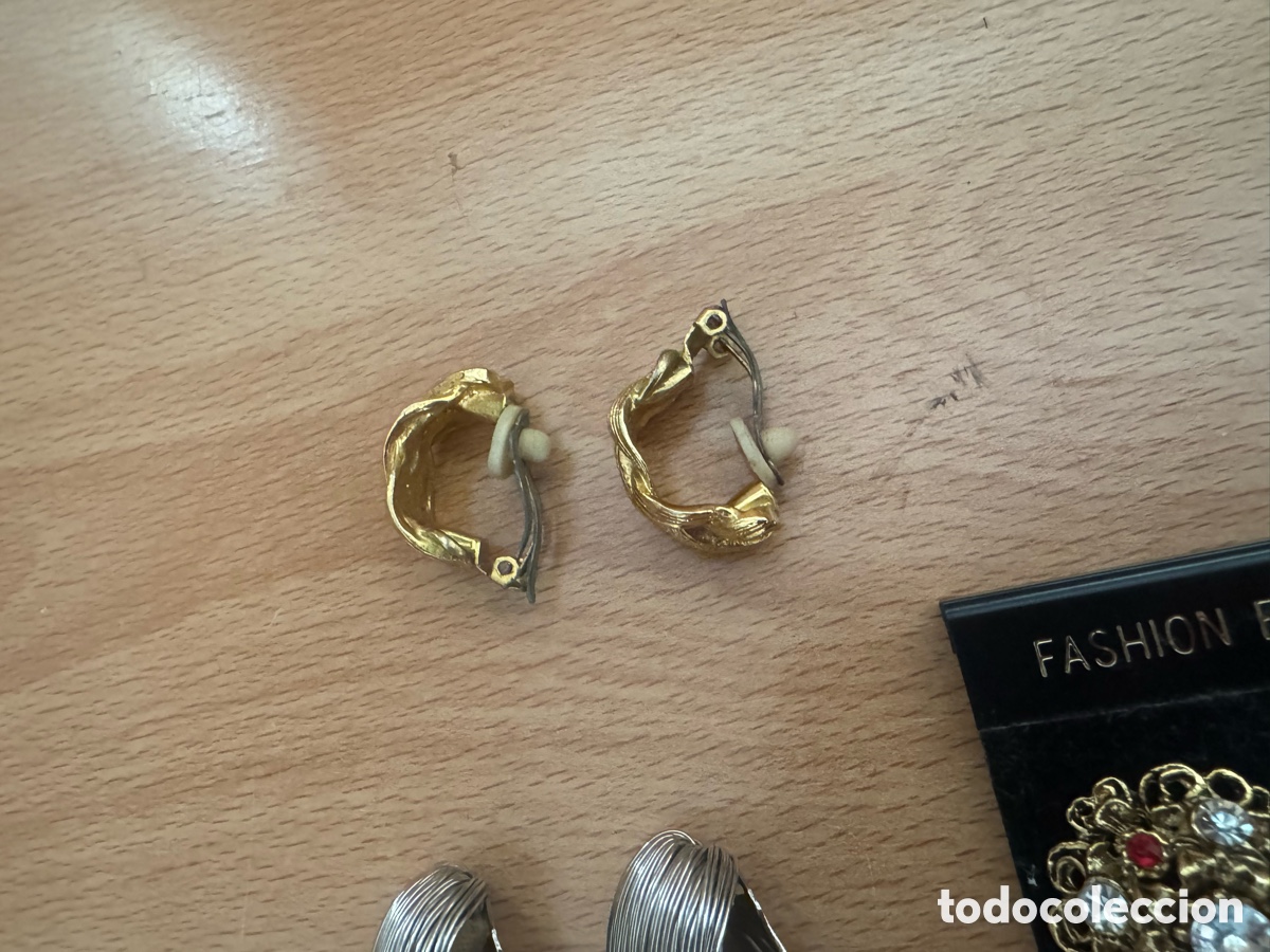 Joyeria: Lote de pendientes, dorados, antiguos - Foto 3