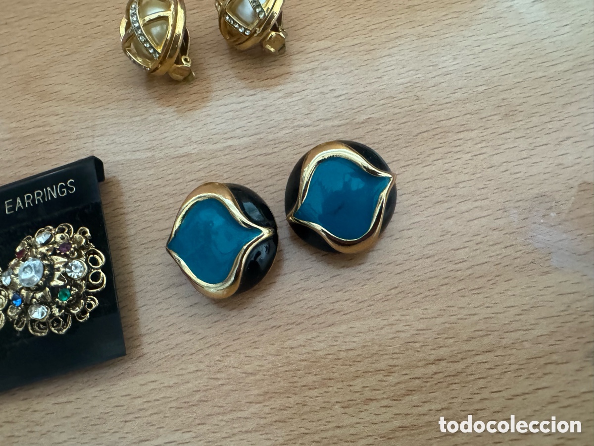 Joyeria: Lote de pendientes, dorados, antiguos - Foto 5